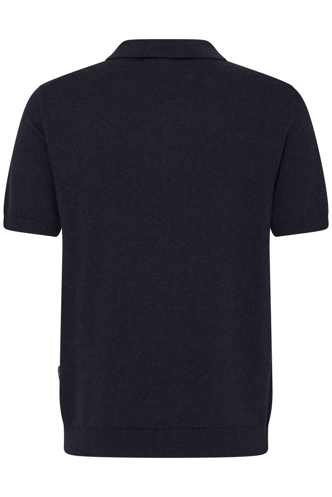 CASUAL FRIDAY Navy Knitted Slim Fit Polo