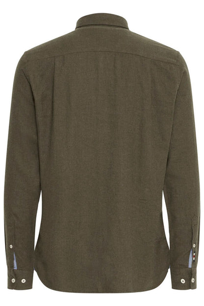FQ1924 GREEN Brushed Cotton Button-Down Shirt