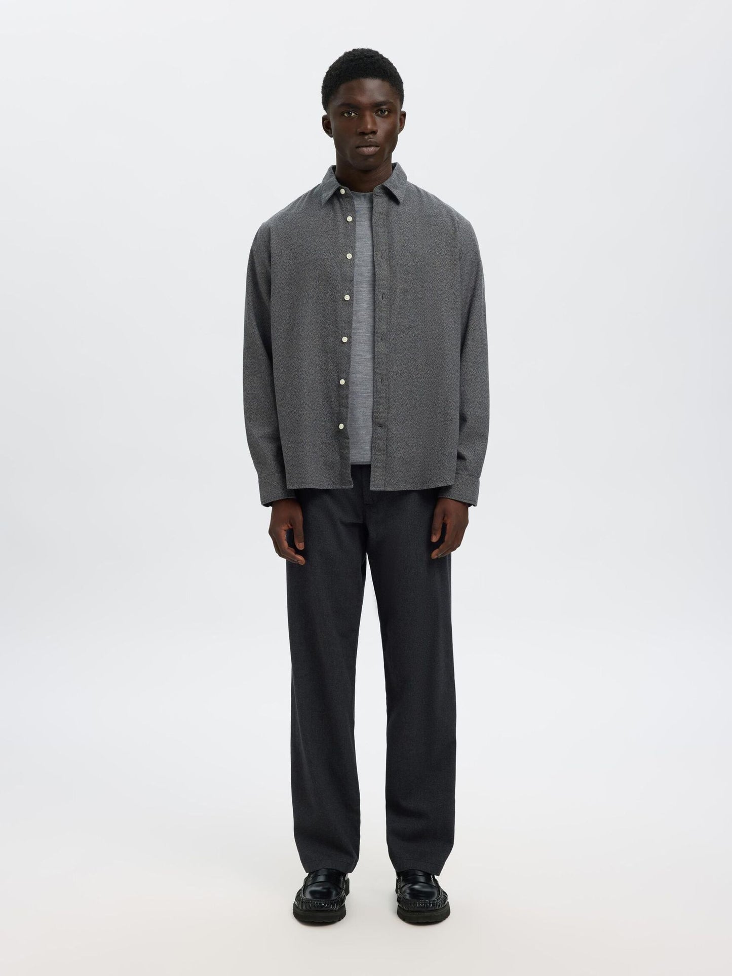 SELECTED HOMME Grey Flannel Shirt