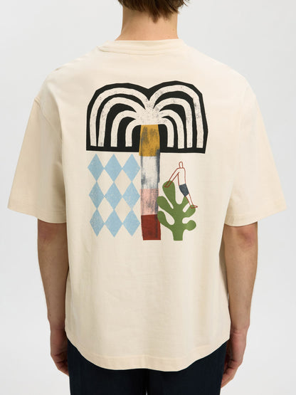 SELECTED Birch Relax Fit Graphic T-Shirt