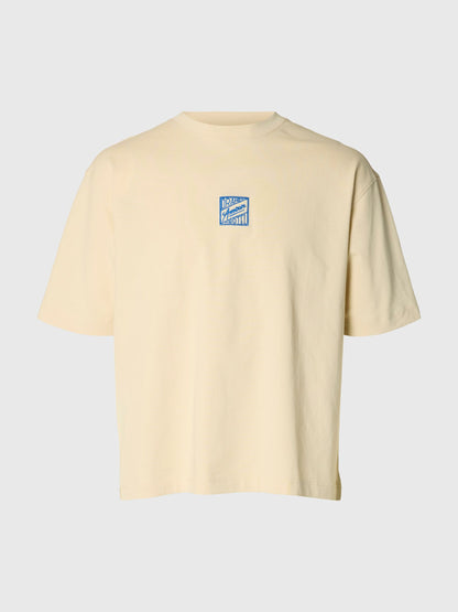 SELECTED Sand Front & Back Embroidered Tee
