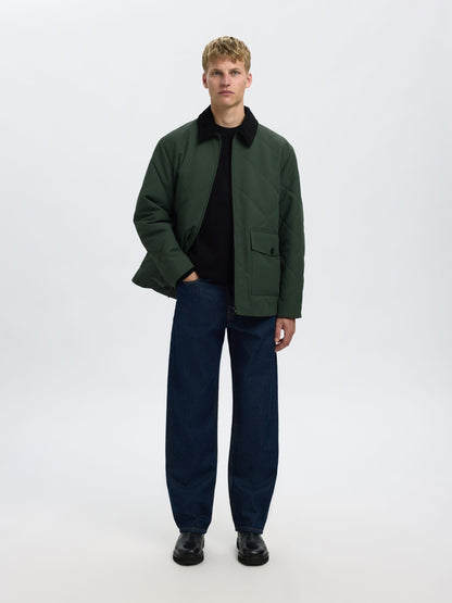 SELECTED Carlos Quilted Jacket OLIVE GREEN