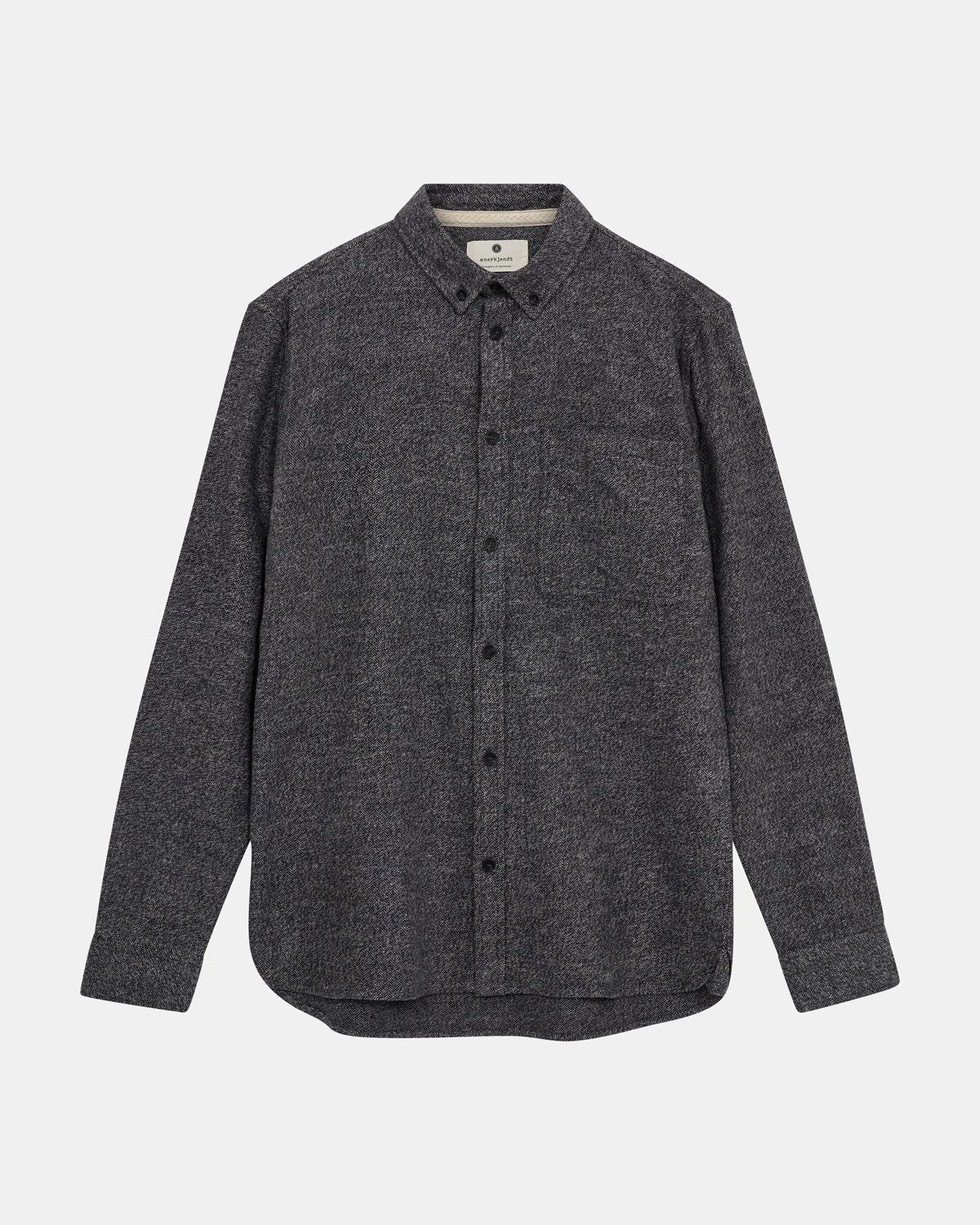 ANERKJENDT Grey Herringbone Shirt