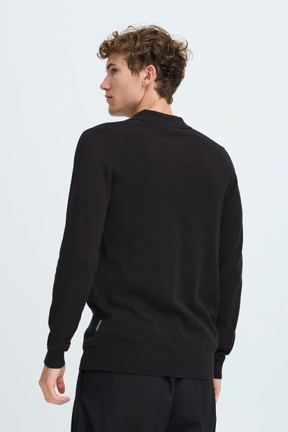 CASUAL FRIDAY Black Long Sleeve Polo