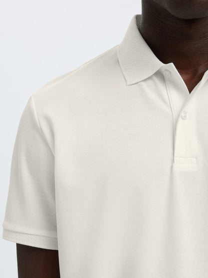 SELECTED HOMME Ecru Slim Fit Polo
