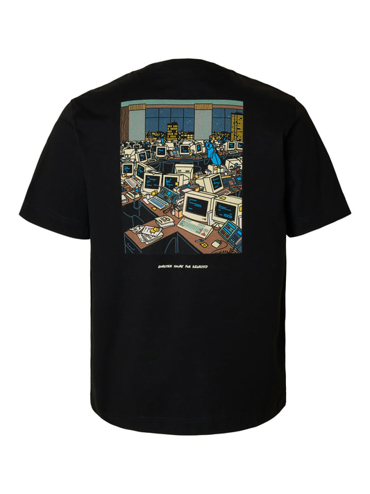 SELECTED HOMME Black Pete Graphic Tee