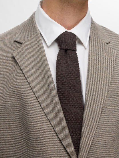 SELECTED HOMME Knitted Wool Tie Chocolate