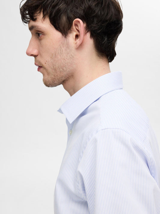 SELECTED HOMME Performance Stripe Dress Shirt WHT BL