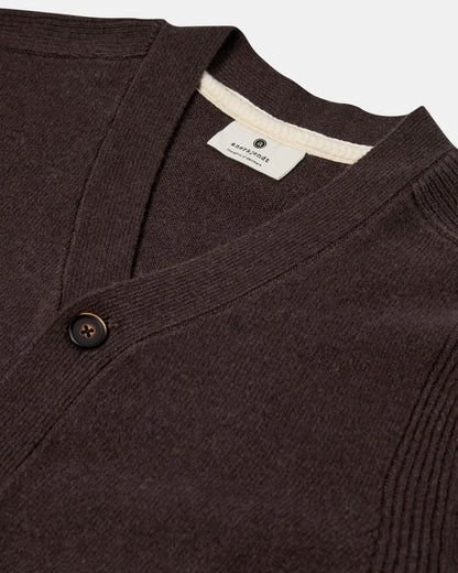 ANERKJENDT Lambswool Cardigan Chocolate BROWN