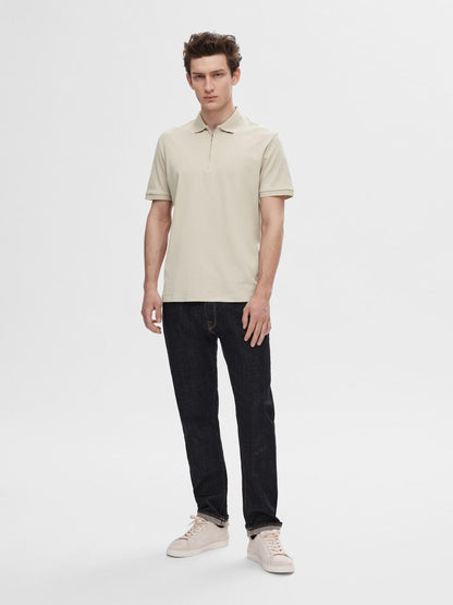 SELECTED HOMME Zip Polo Oatmeal