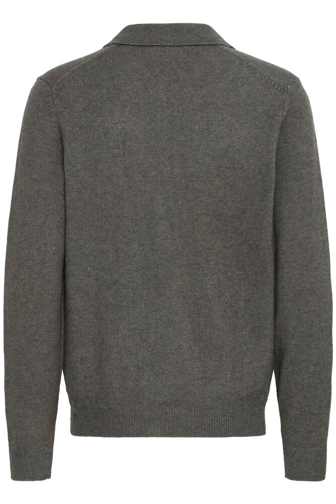 CASUAL FRIDAY Grey Long Sleeve Polo Knit