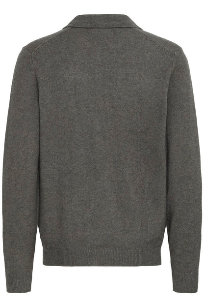 CASUAL FRIDAY Grey Long Sleeve Polo Knit