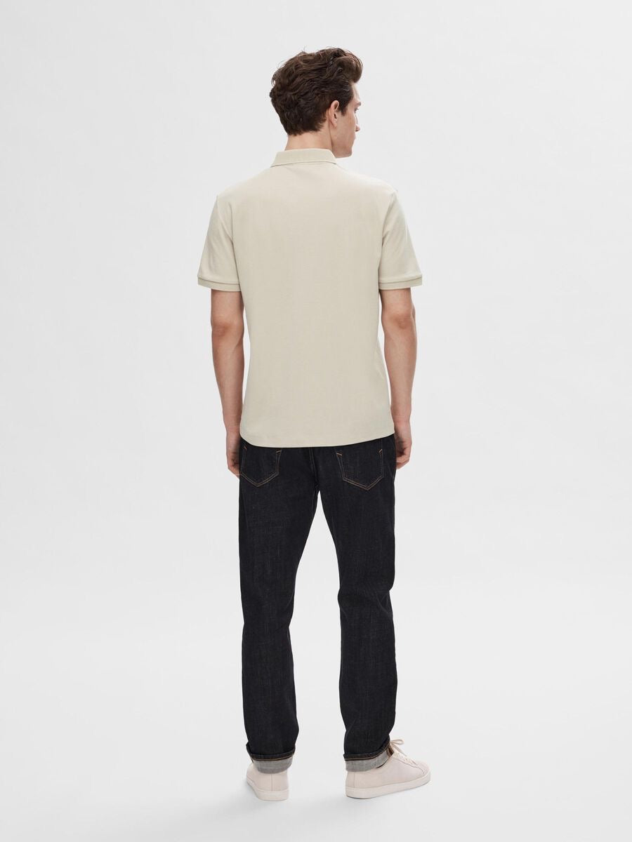 SELECTED HOMME Zip Polo Oatmeal
