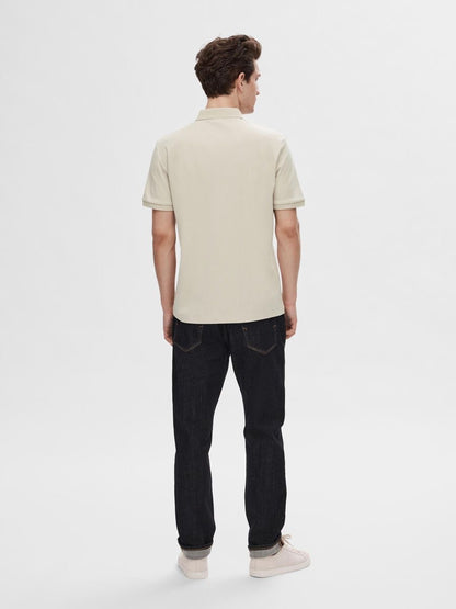 SELECTED HOMME Zip Polo Oatmeal