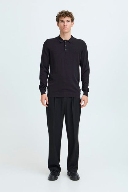 CASUAL FRIDAY Dark Navy Long Sleeve Polo