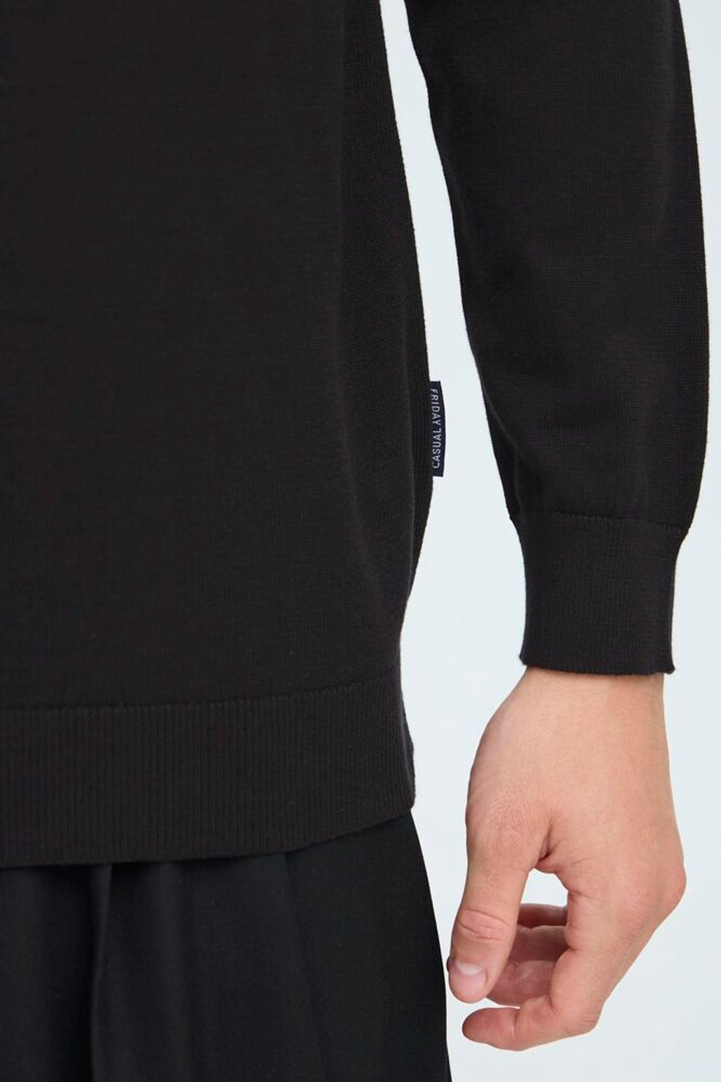 CASUAL FRIDAY Black Long Sleeve Polo
