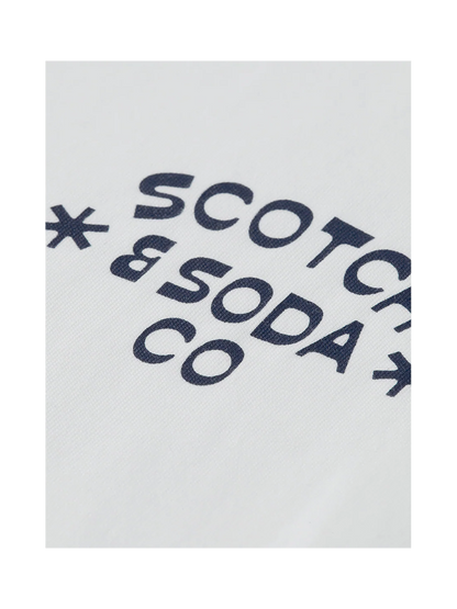 Scotch & Soda Regular fit artwork white T-shirt