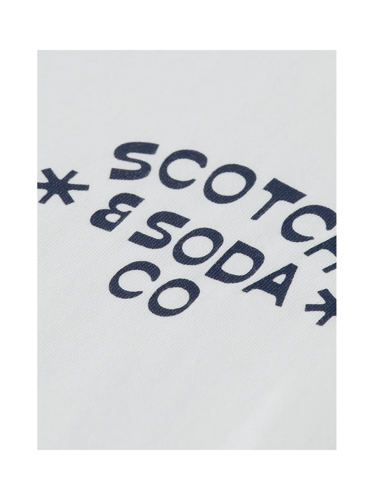 Scotch & Soda Regular fit artwork white T-shirt