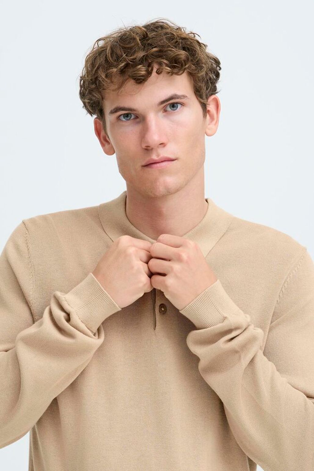 CASUAL FRIDAY Beige Long Sleeve Polo