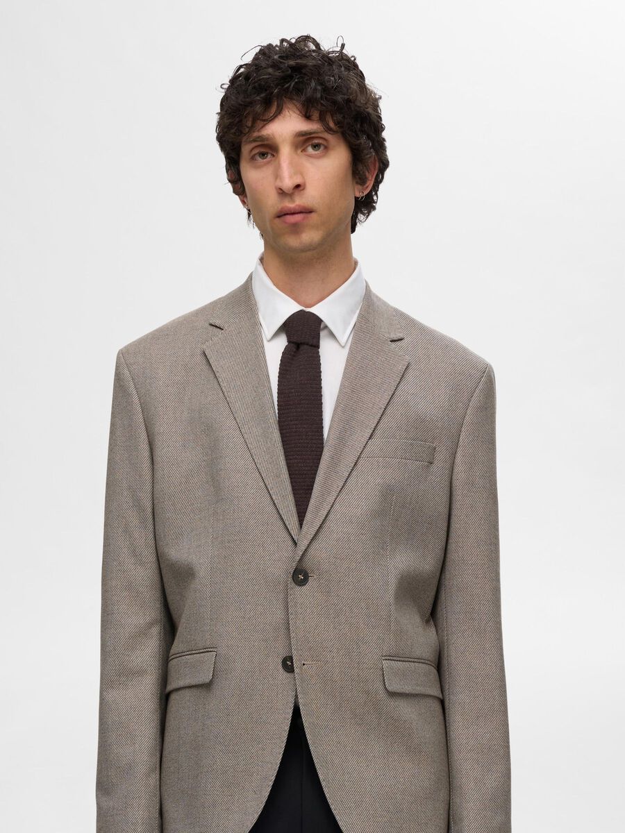 SELECTED HOMME Knitted Wool Tie Chocolate