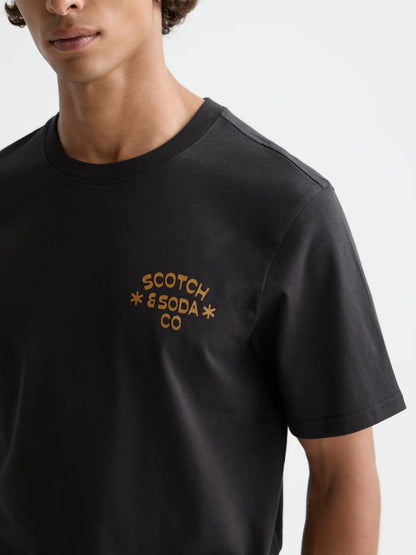 Scotch & Soda Regular fit artwork black T-shirt