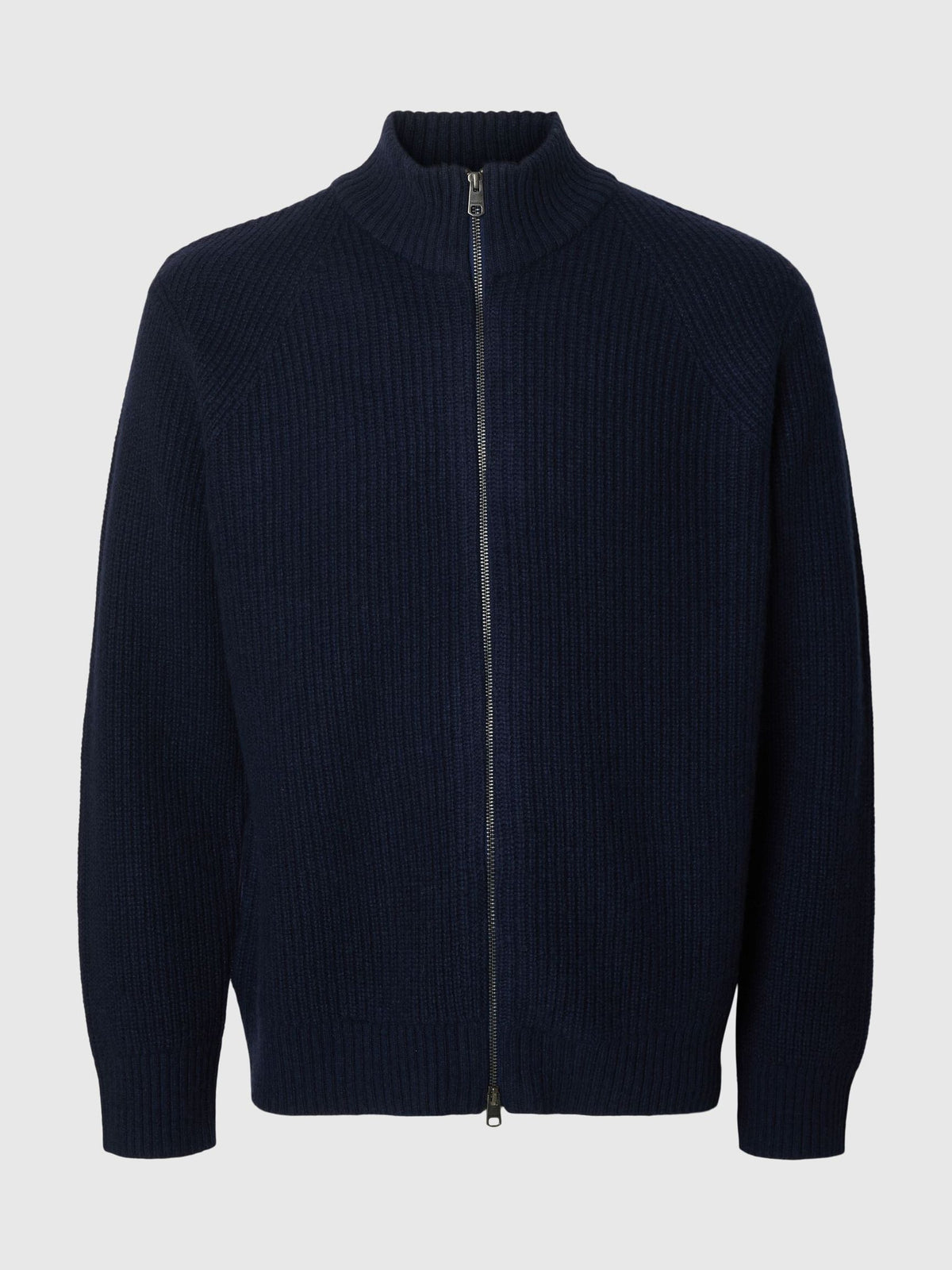 Selected Homme Cody Long Sleeve Knit Zip Jumper – Navy