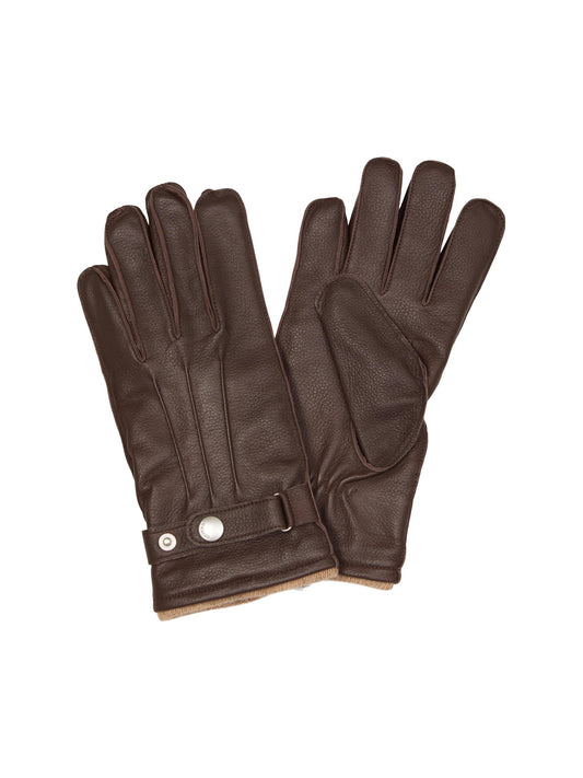 SELECTED HOMME Leather Gloves Brown