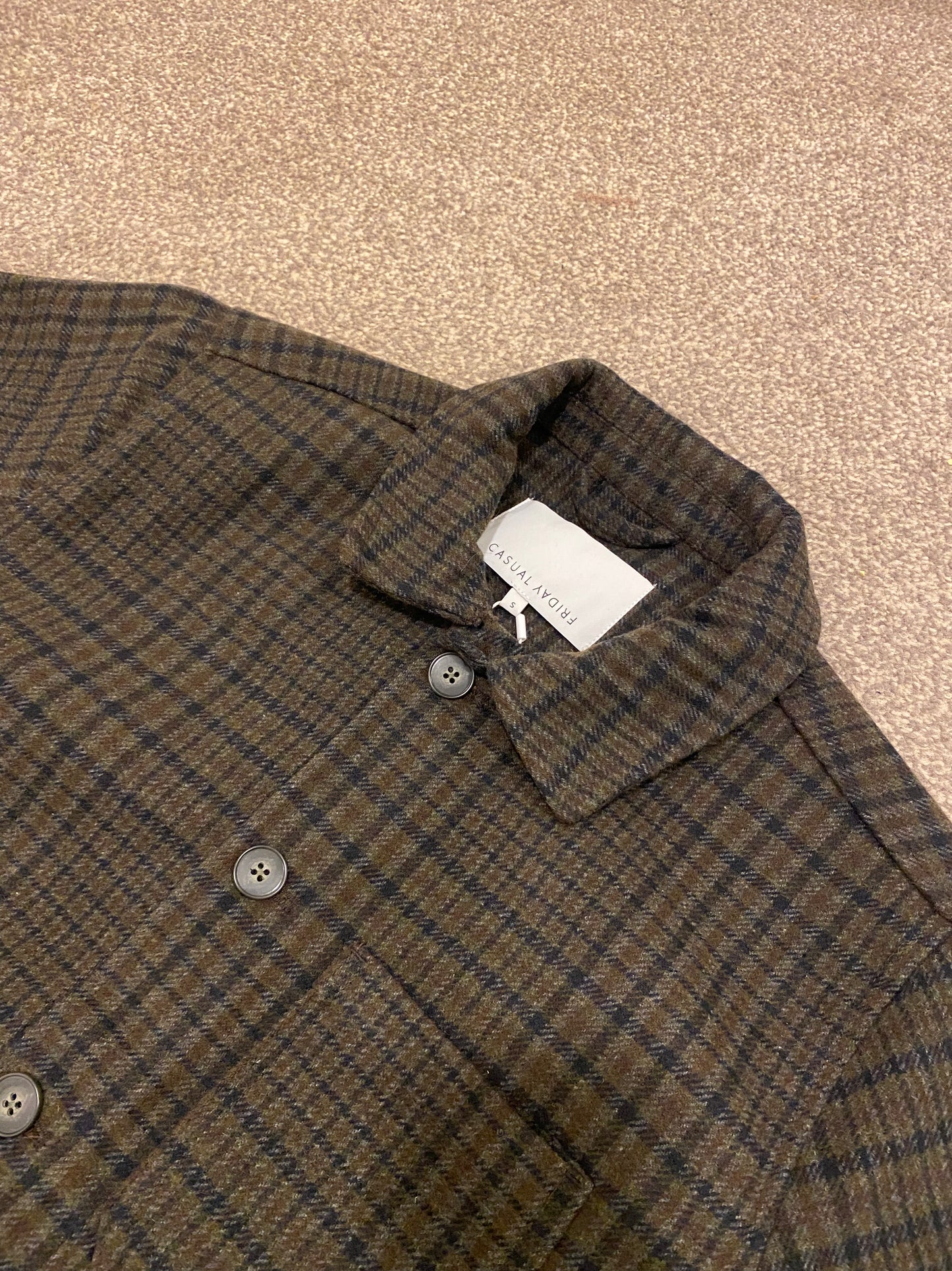 CASUAL FRIDAY Checked Jacket OVERSHIRT BROWN