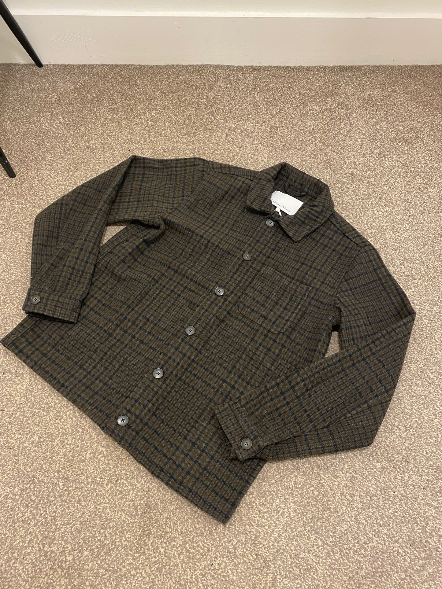 CASUAL FRIDAY Checked Jacket OVERSHIRT BROWN