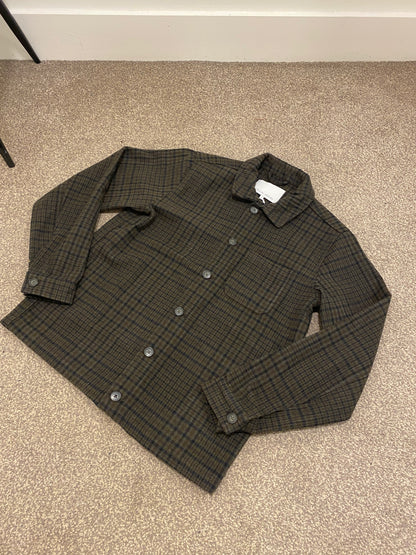 CASUAL FRIDAY Checked Jacket OVERSHIRT BROWN
