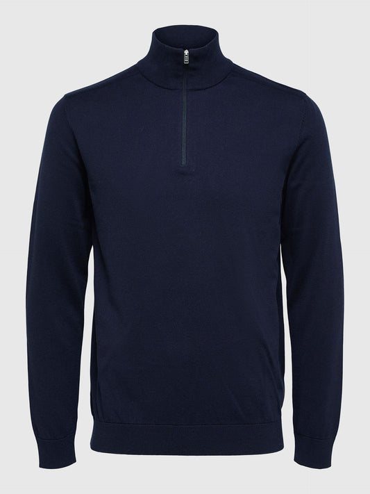 SELECTED HOMME Half Zip Jumper NAVY