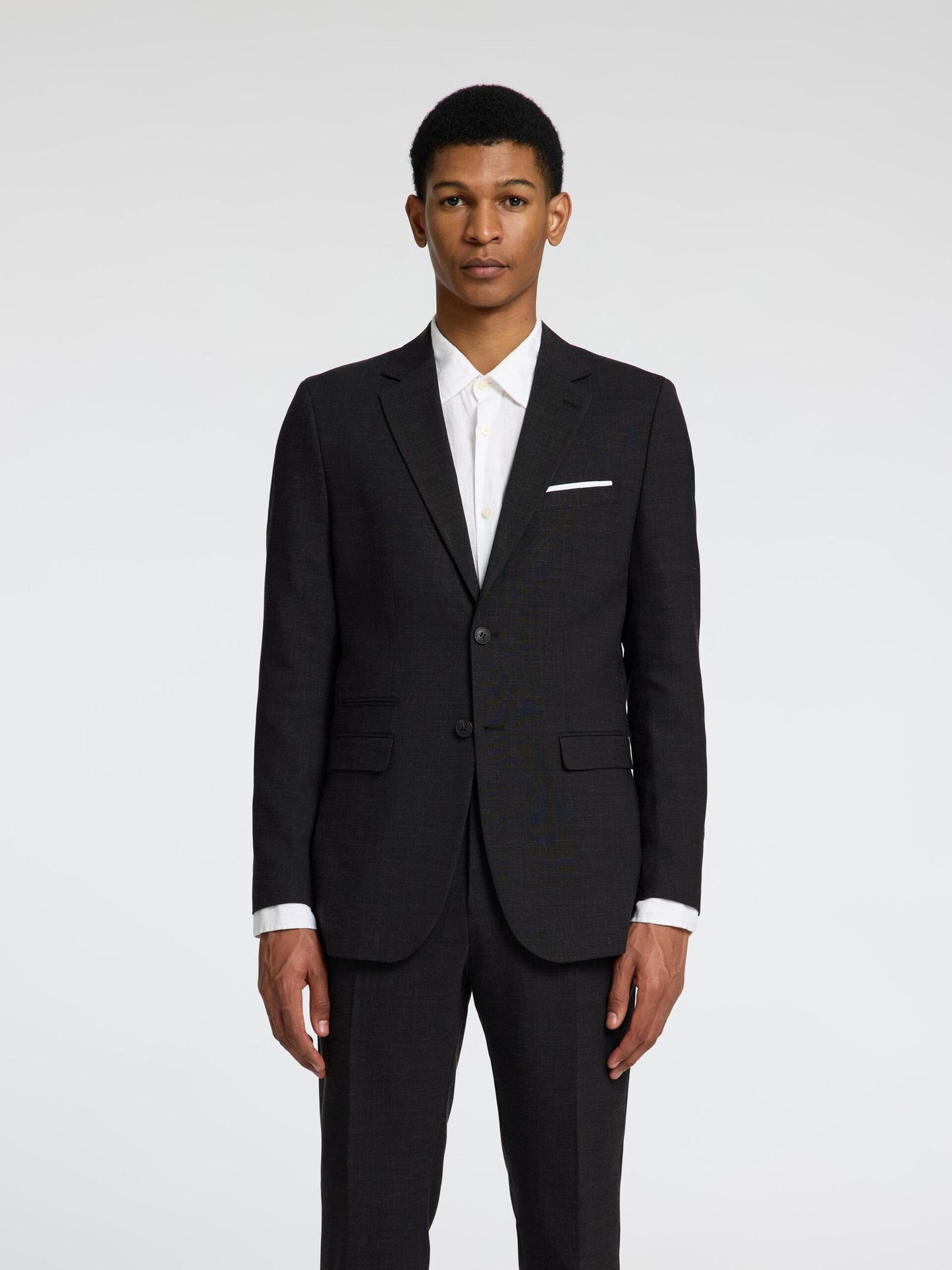 SELECTED HOMME Linen Suit Jacket Blazer BLACK
