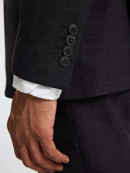 SELECTED HOMME Linen Suit Jacket Blazer BLACK