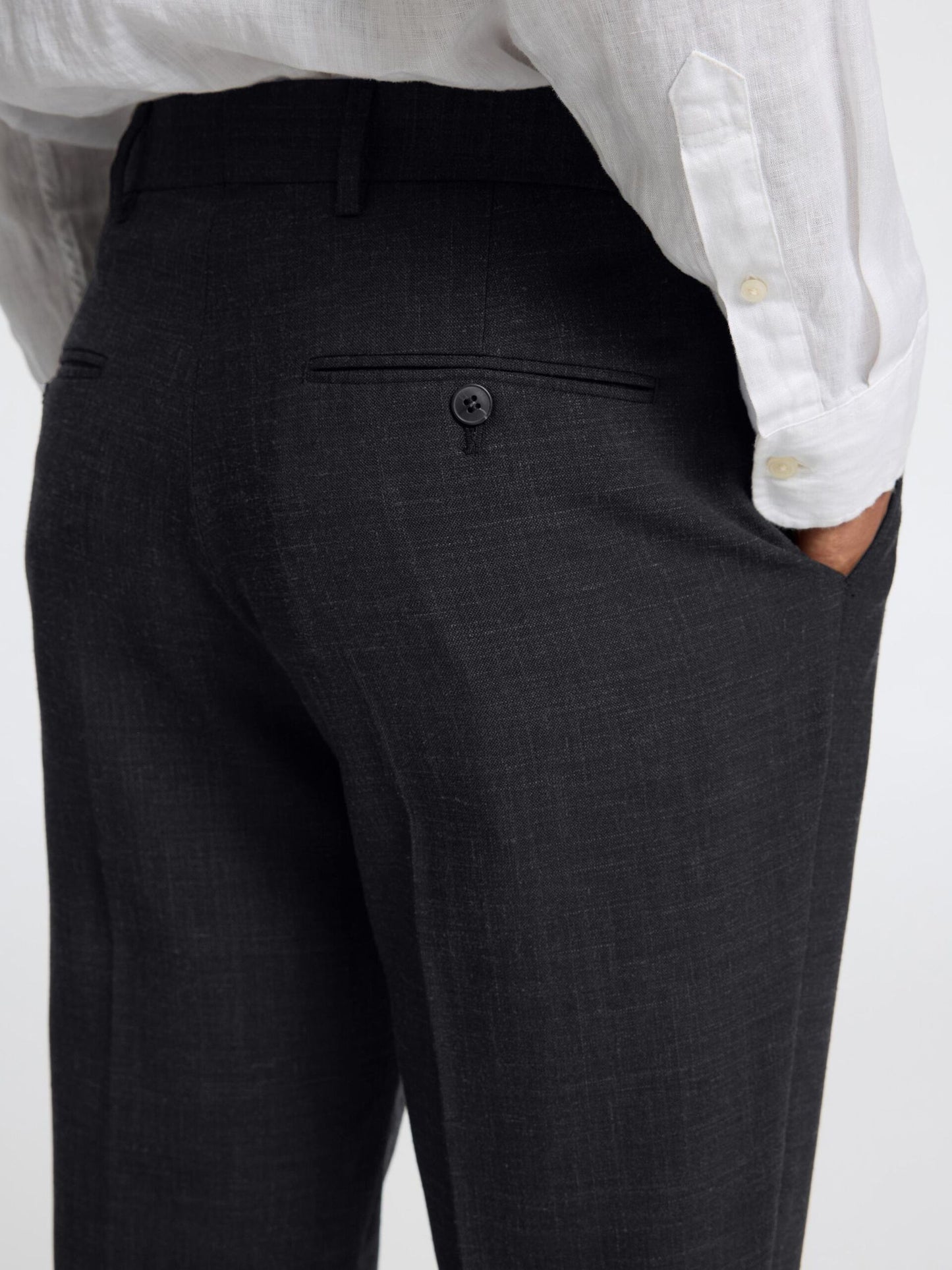 SELECTED HOMME Linen Suit Trouser BLACK