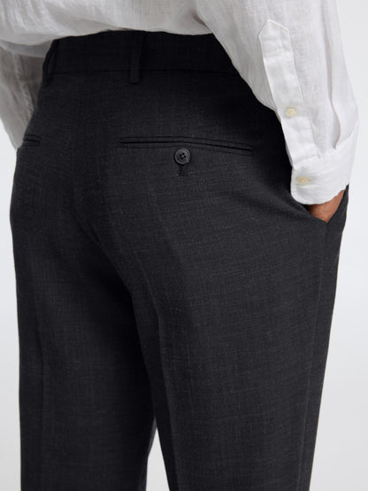 SELECTED HOMME Linen Suit Trouser BLACK