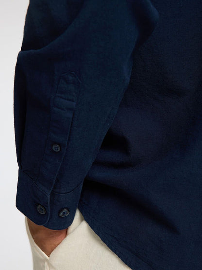 SELECTED HOMME Long Sleeve Linen Shirt NAVY