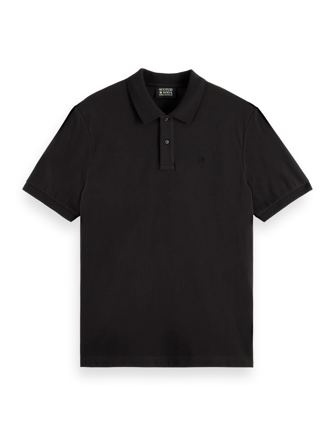 SCOTCH AND SODA Pique Polo BLACK