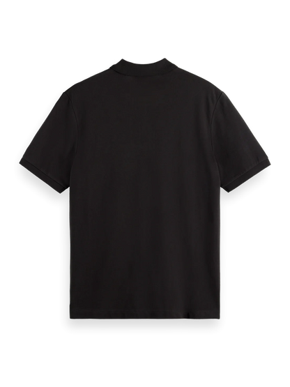 SCOTCH AND SODA Pique Polo BLACK