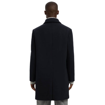 SELECTED HOMME ARCHIVE WOOL BLEND CAR COAT NAVY