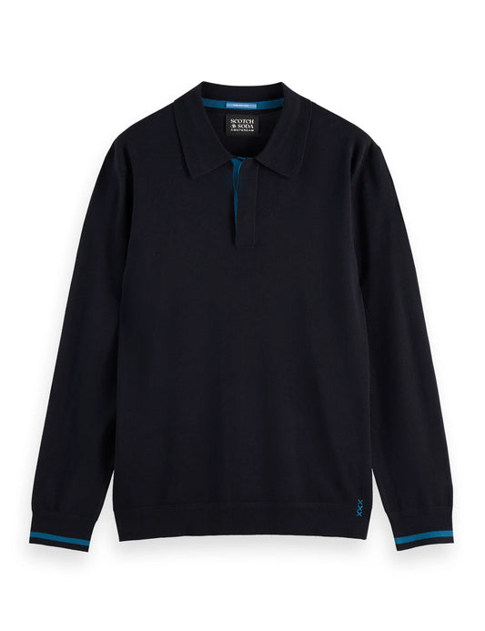 SCOTCH AND SODA Knitted Long Sleeve Polo