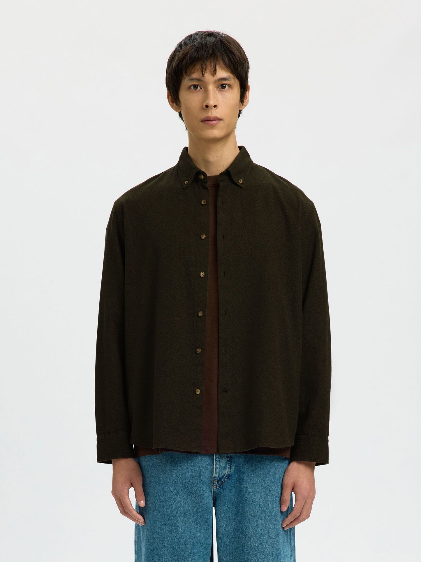 SELECTED Green Button Down Shirt