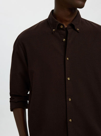 SELECTED Brown Button Down Shirt