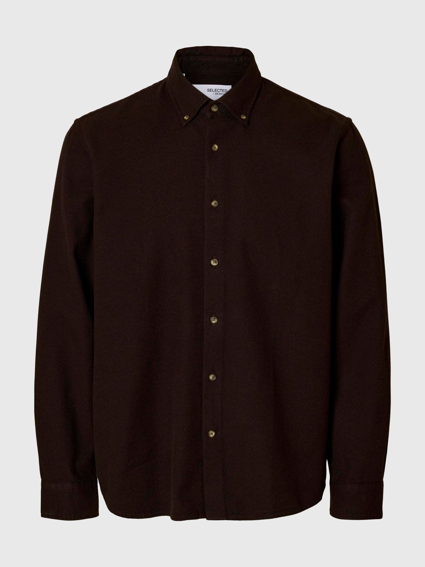 SELECTED Brown Button Down Shirt