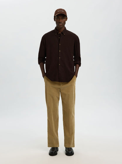 SELECTED Brown Button Down Shirt