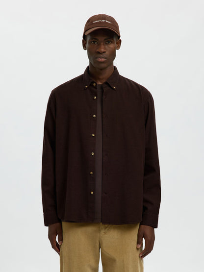 SELECTED Brown Button Down Shirt