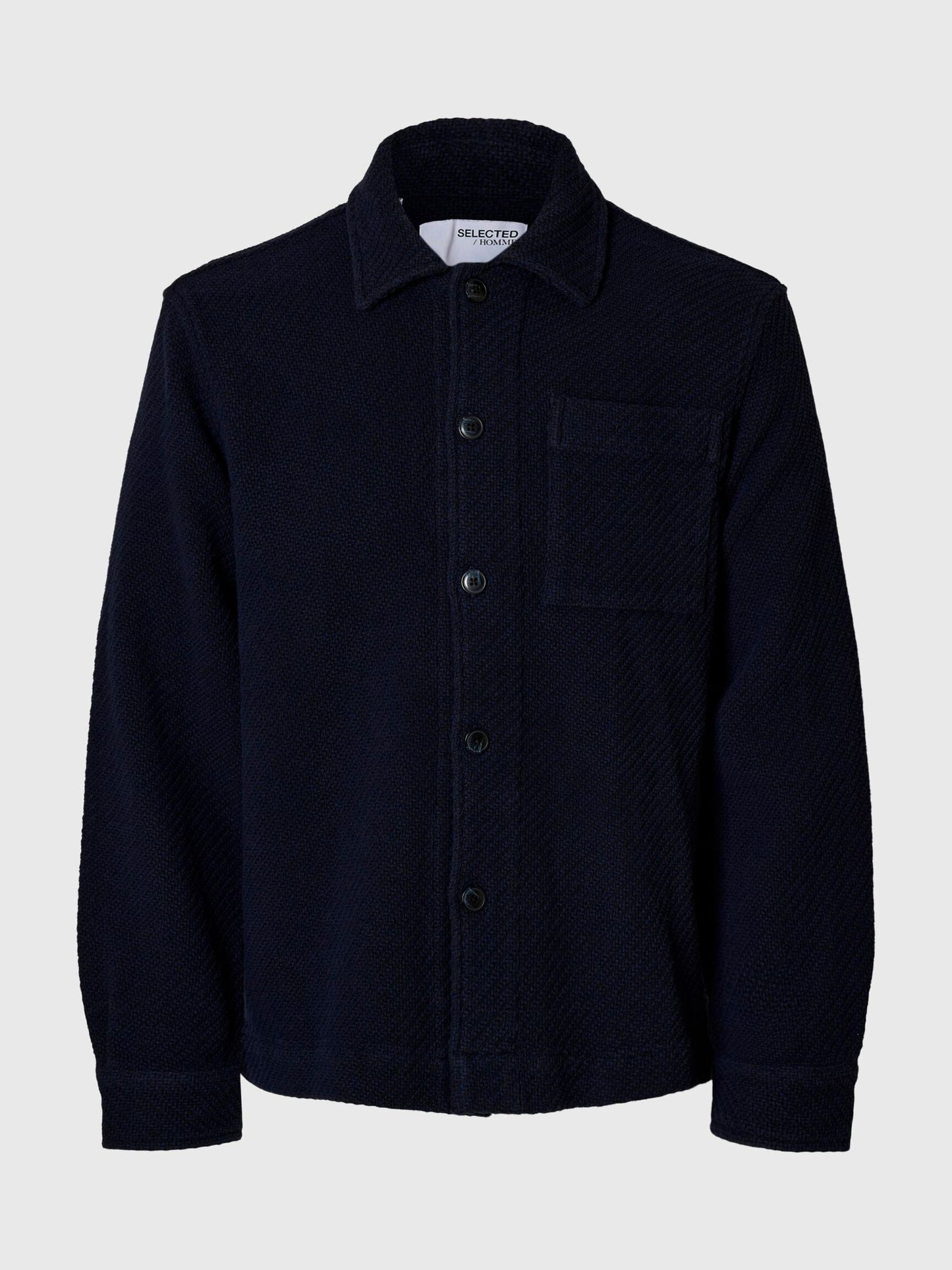 SELECTED Navy Structure Over-Shirt