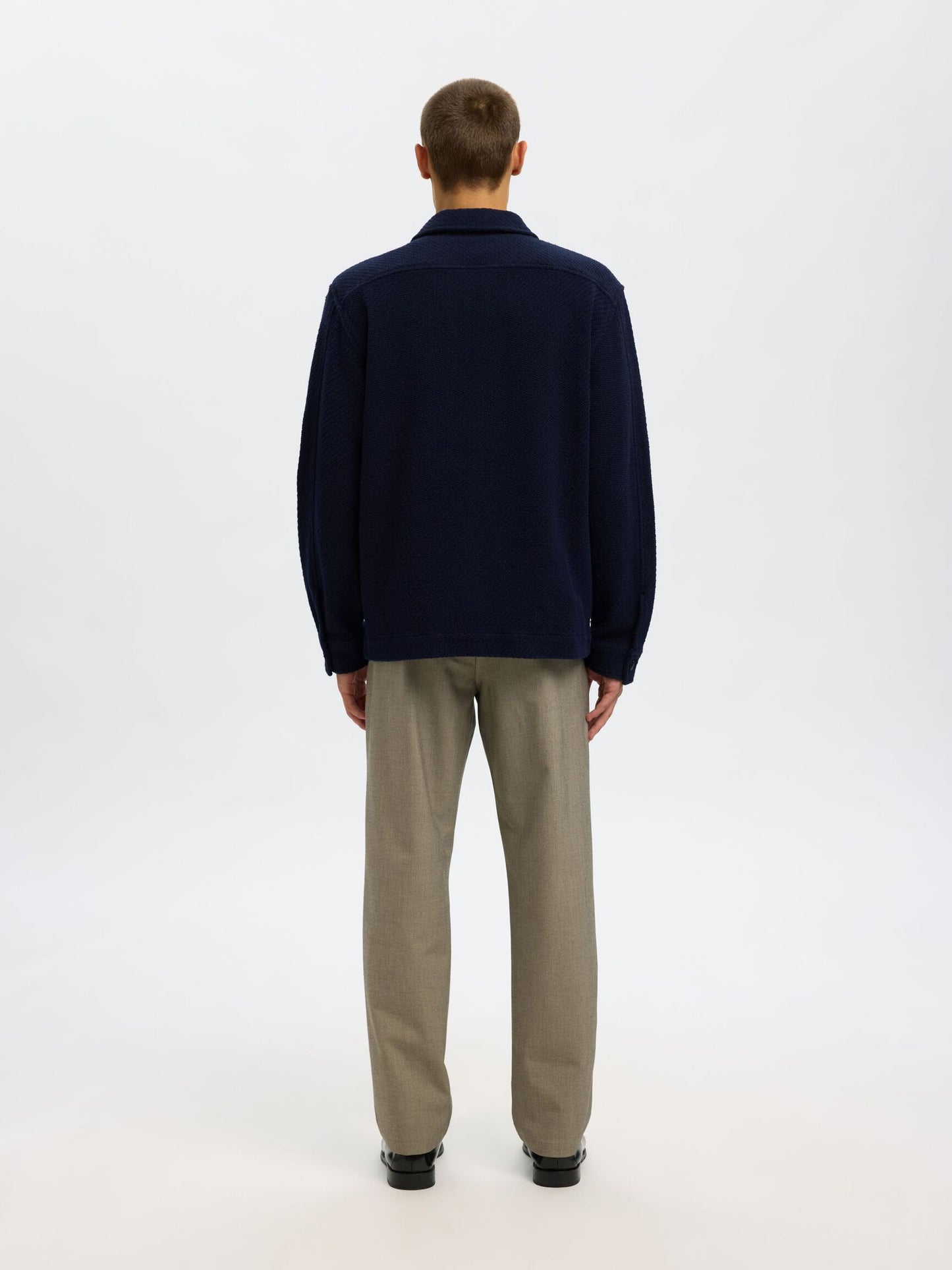 SELECTED Navy Structure Over-Shirt