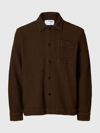 SELECTED Brown Structure Over-Shirt