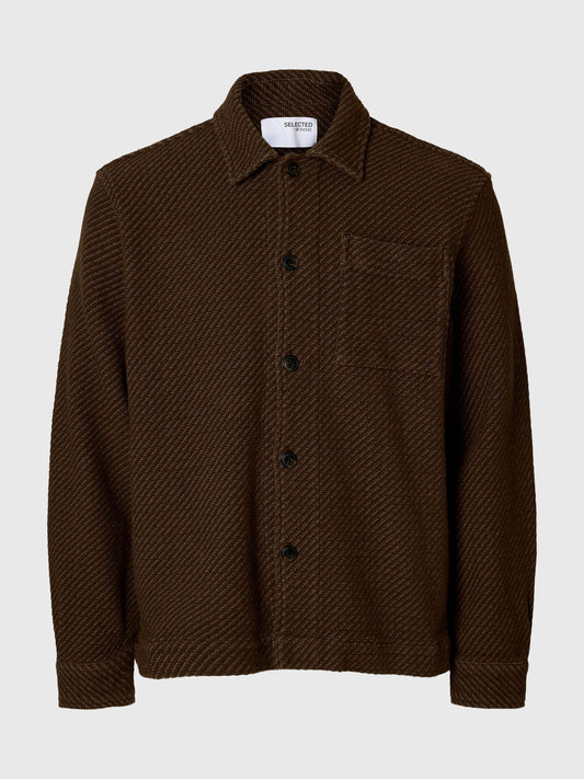 SELECTED Brown Structure Over-Shirt