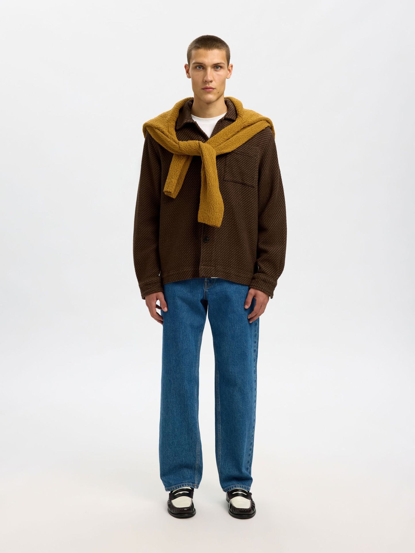 SELECTED Brown Structure Over-Shirt